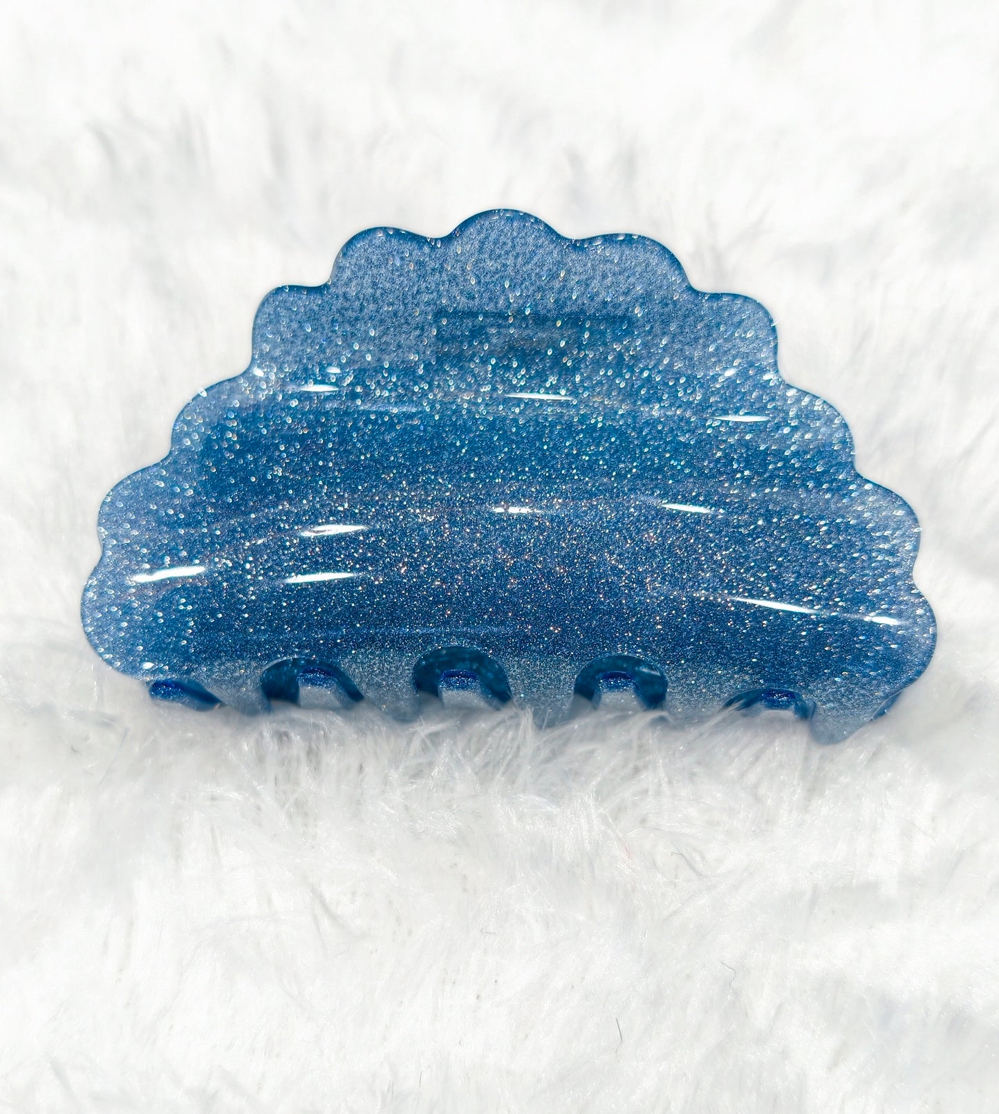 Glitter Scallop Shape Hair Claw Clip for Women & Girls