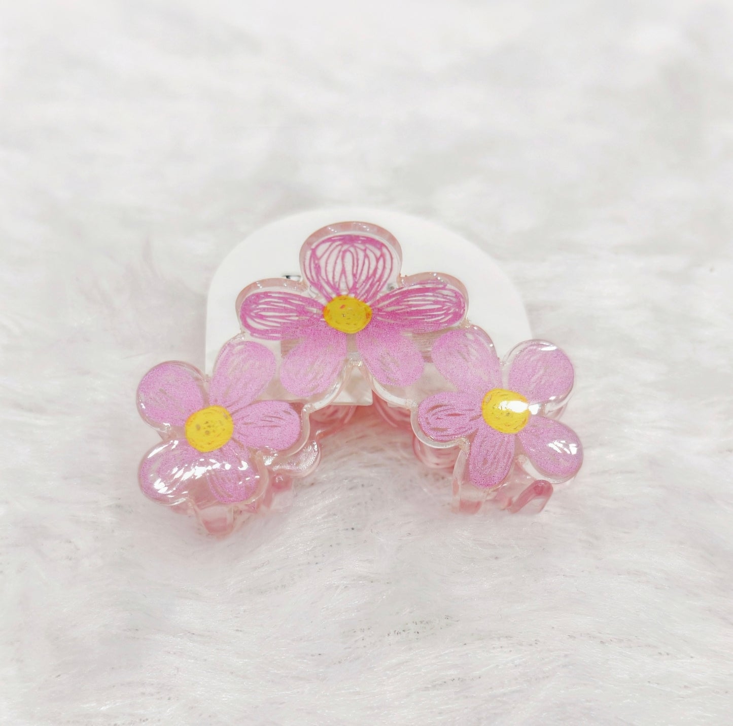Cute Flower Mini Hair Claw Clip for Girls – Pastel Floral Design