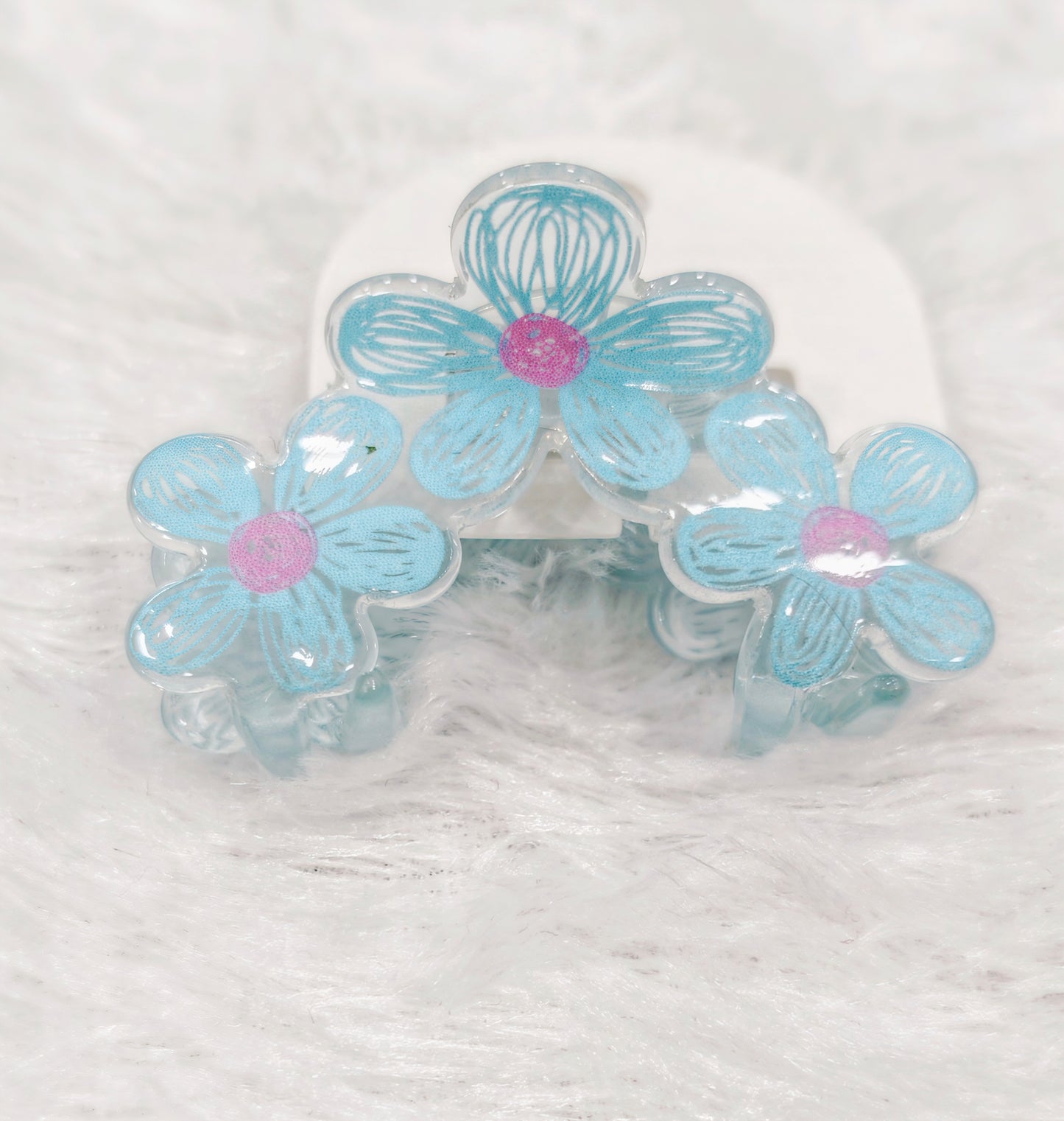 Cute Flower Mini Hair Claw Clip for Girls – Pastel Floral Design