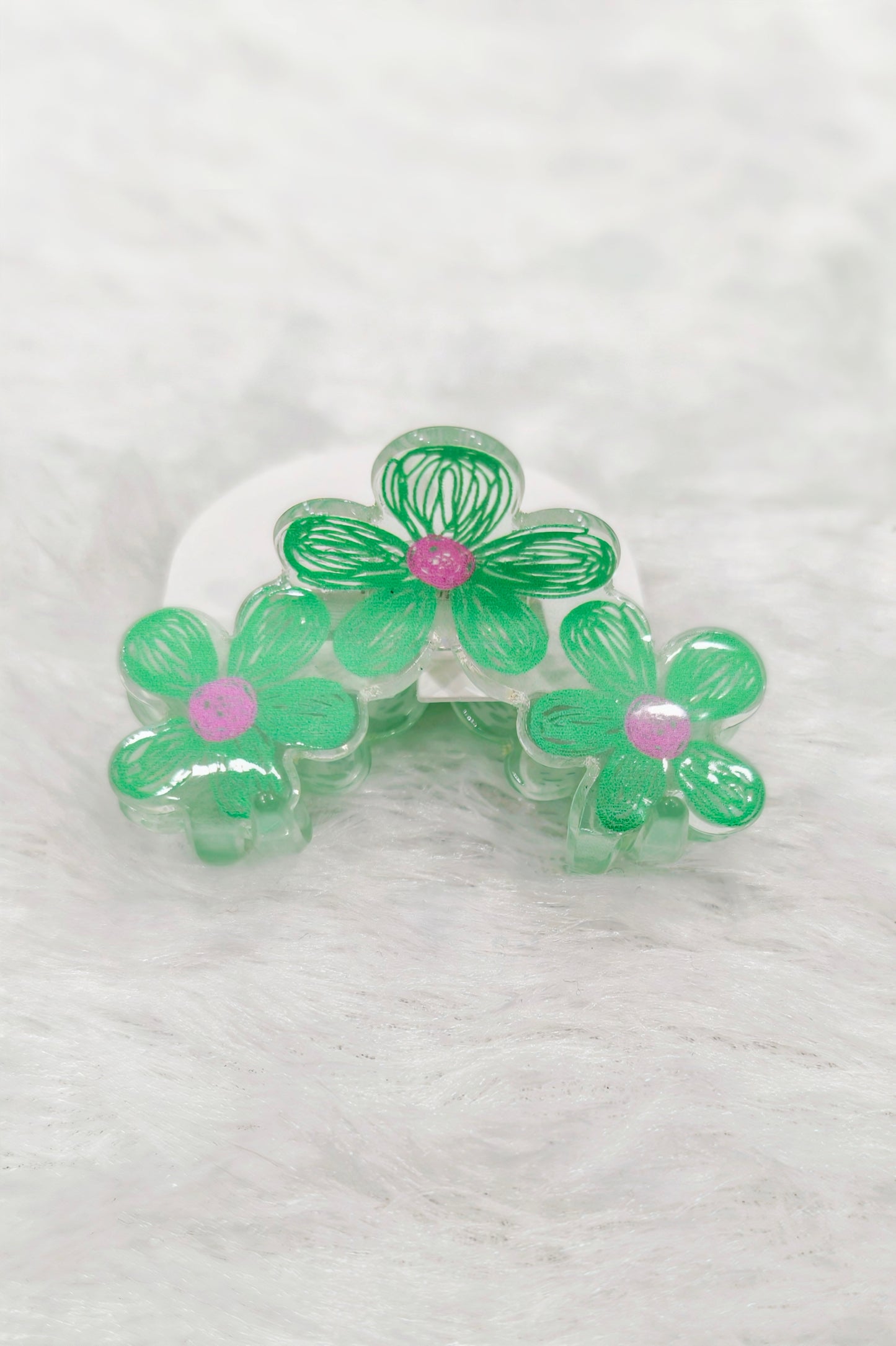 Cute Flower Mini Hair Claw Clip for Girls – Pastel Floral Design