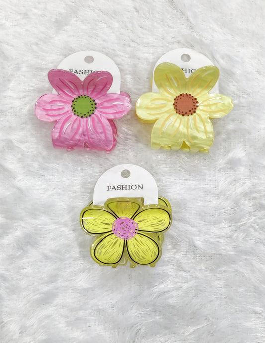 Cute Flower Hair Claw Clips for Girls & Women | Floral Acrylic Hair Accessories