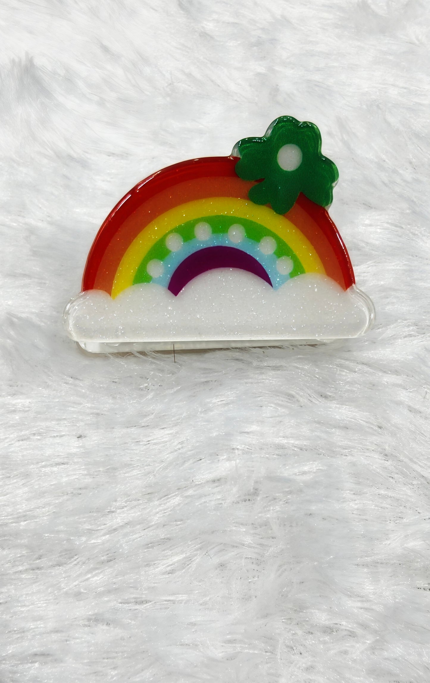 Cute Rainbow & Cloud Hair Claw Clips for Girls & Women | Colorful Acrylic Strong Hold Hair Clip