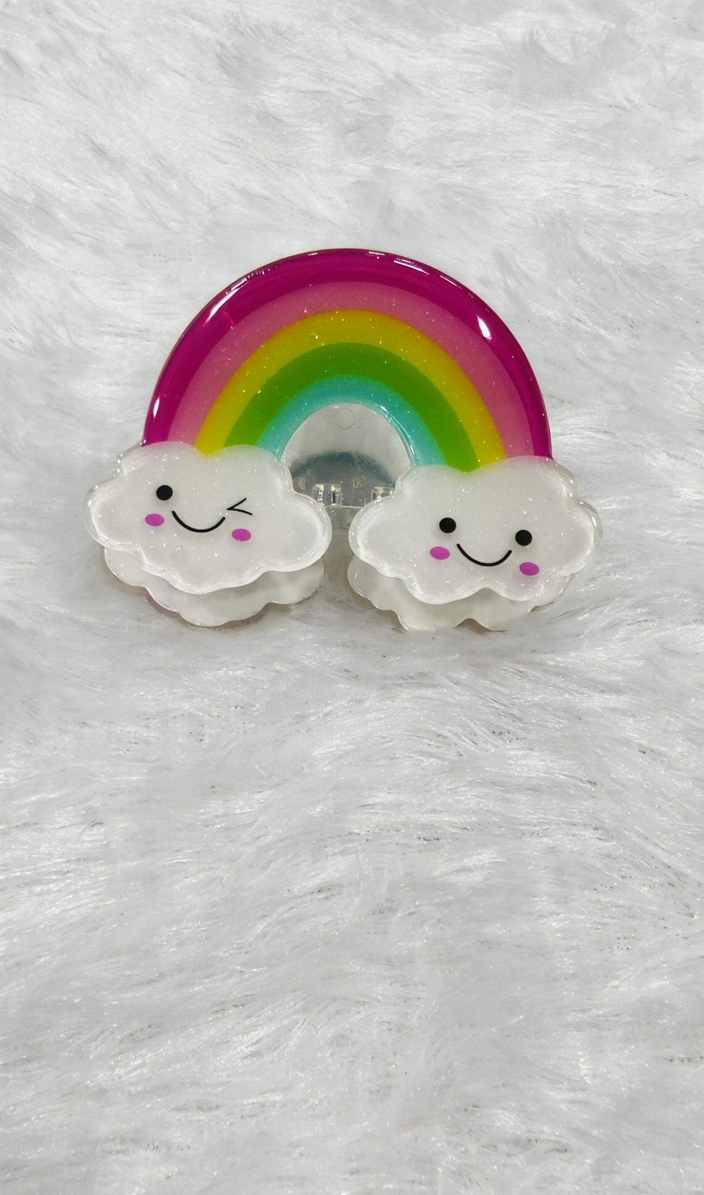 Cute Rainbow & Cloud Hair Claw Clips for Girls & Women | Colorful Acrylic Strong Hold Hair Clip
