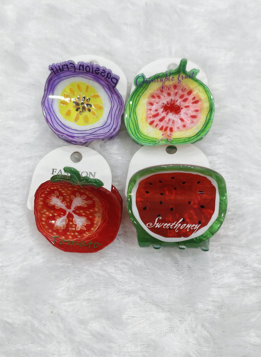 Cute Fruit Design Hair Claw Clip for Girls & Women | Premium Acrylic Strong Hold Clip