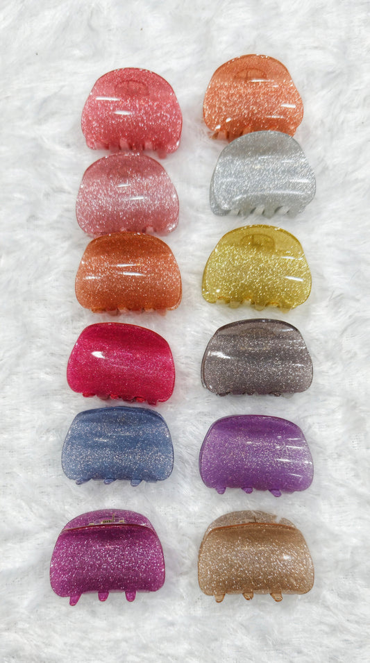 Glitter Mini Hair Claw Clip for Girls | Sparkle Acrylic Hair Clip | Party & Daily Wear