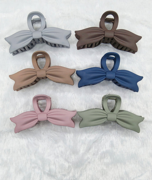 Matte Bow Hair Claw Clip for Women – Elegant Daily Wear (Multiple Colors)