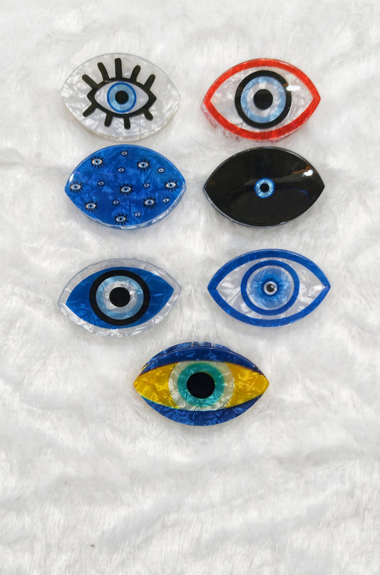Boho Evil Eye Acrylic Hair Claw Clip – Protective Symbol Design | Trendy Hair Accessory