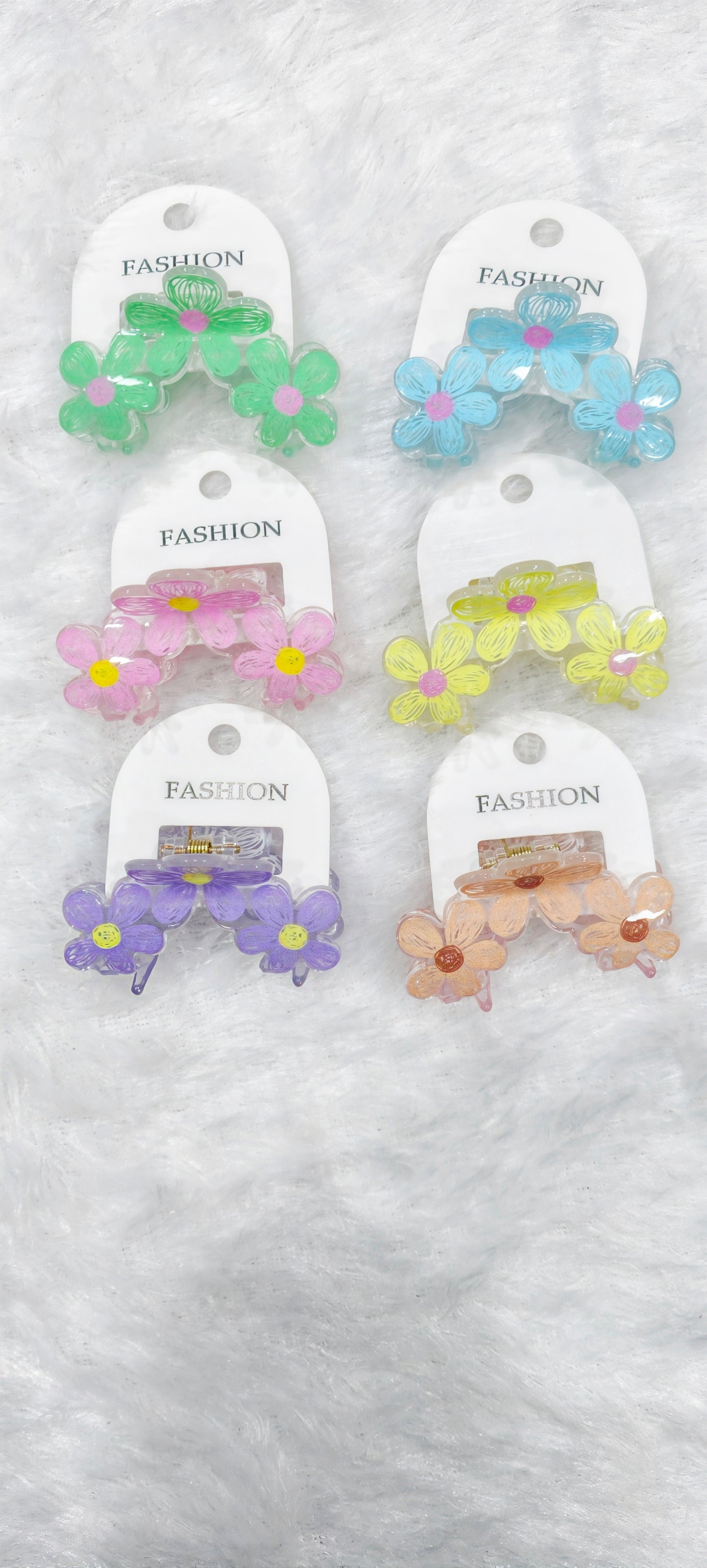 Cute Flower Mini Hair Claw Clip for Girls – Pastel Floral Design