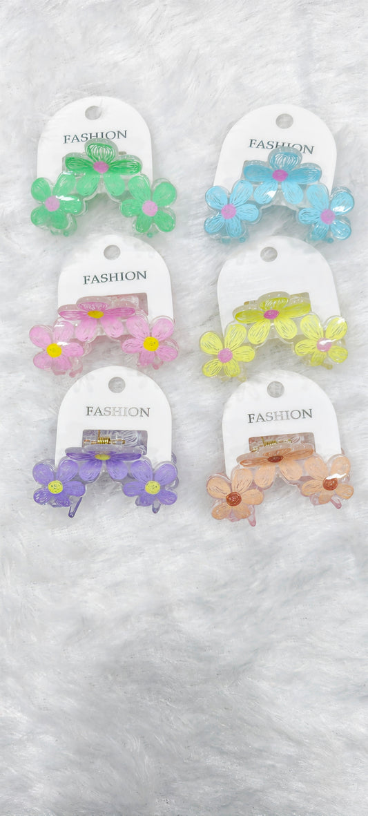Cute Flower Mini Hair Claw Clip for Girls – Pastel Floral Design