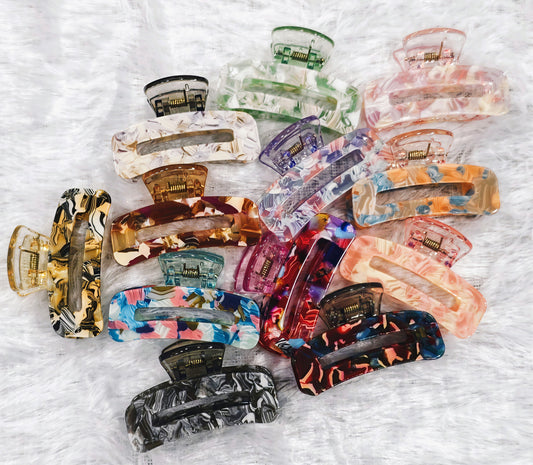 Marble Acrylic Hair Claw Clip for Women | Large Strong Hold Clutcher | Trendy Daily Wear Hair Accessory