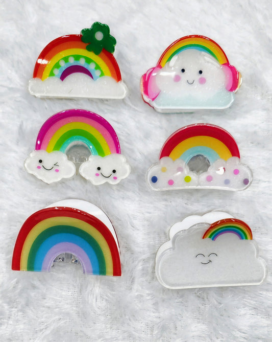 Cute Rainbow & Cloud Hair Claw Clips for Girls & Women | Colorful Acrylic Strong Hold Hair Clip