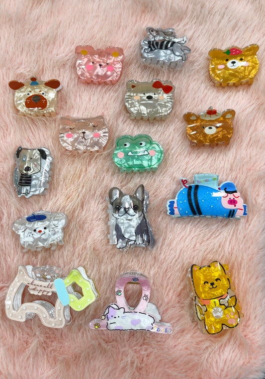 Cute Cartoon Animal Hair Claw Clip for Girls & Kids | Premium Acrylic Strong Hold Hair Clip