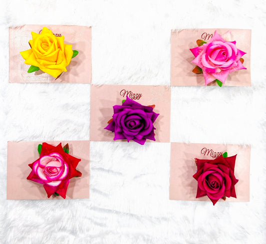 Elegant Rose Flower Hair Clip for Women & Teenage Girls – Soft Floral Hair Accessory (Single Piece)