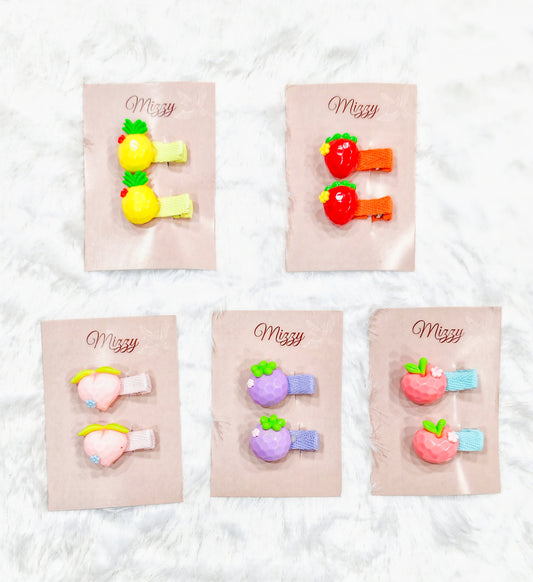 Cute Fruit Hair Clips for Kids | Colorful Baby Hair Accessories (1 Pair)